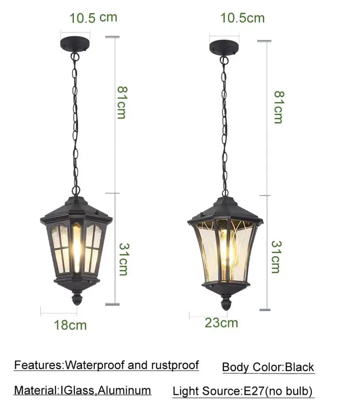 Lampe suspendue étanche extérieure applique murale européenne rétro lampe de cour Villa personnalisée et couloir suspension