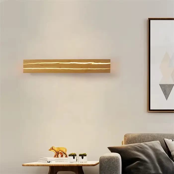 Applique Murale LED en Bois de Style Mars, Luminaire Décoratif d'Nik, Idéal pour une Chambre à Coucher, un Salon, une Cuisine ou un Bureau