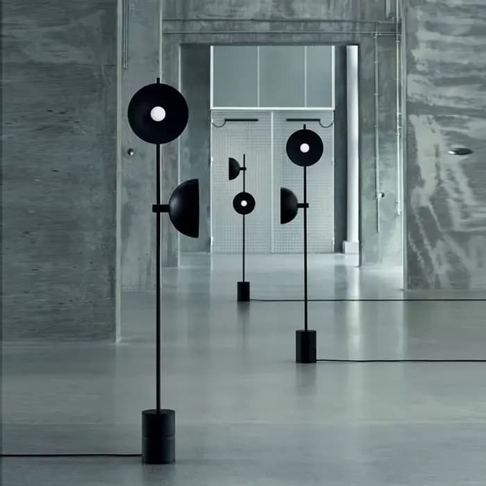 Bilde-Lampadaire Nordique Double Lumière, Lampadaire Noir, Design Simple, Bureau, Maison, Salon, Par conséquent