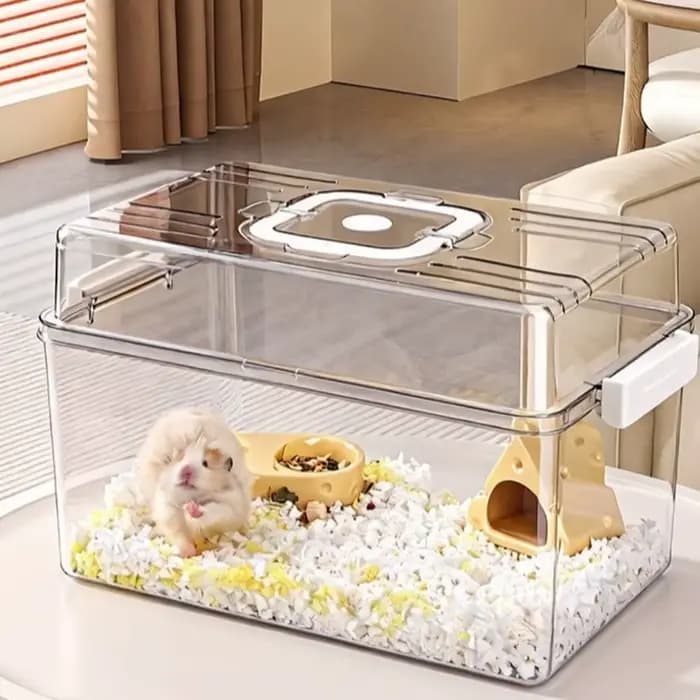 Cage à Hamster transparente, conception de boucle, habitat de Hamster portatif, Ventilation Durable, Cage extérieure pour petits animaux