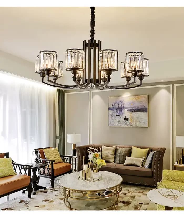 Lustre en cristal LED de style américain, luxe léger, décoration intérieure, chambres principales et d'invités, chambres à coucher, salles à manger, luminaires
