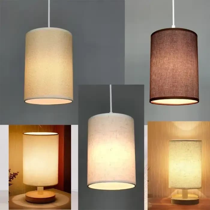 Abat-jour en lin à Tube droit pour lampes de Table, couvre-lampe en tissu doux et léger, accessoires de lampes suspendues de chevet d'hôtel