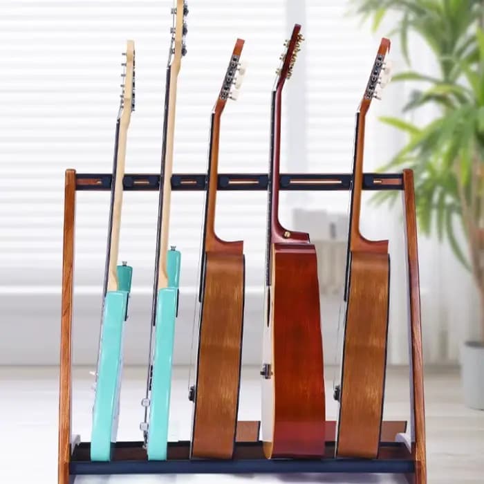 Support de guitare multi-rangées en bois massif, support de guitare sur pied réglable et Stable de haute qualité, accessoires pour instruments de musique