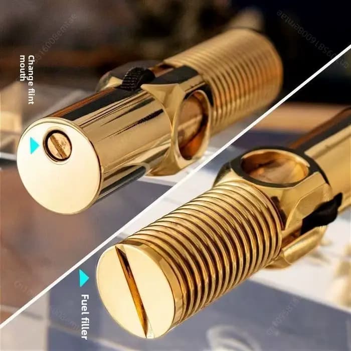 Nouveau briquet à essence géant en laiton 2026, briquet à glissière latérale, accessoires pour cigarettes, cadeau pour homme