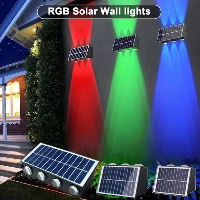 Lampe murale solaire imperméable, éclairage haut et bas pour clôture extérieure, luminaire décoratif d'extérieur, idéal pour une cour, un Garage, une passerelle ou un porche