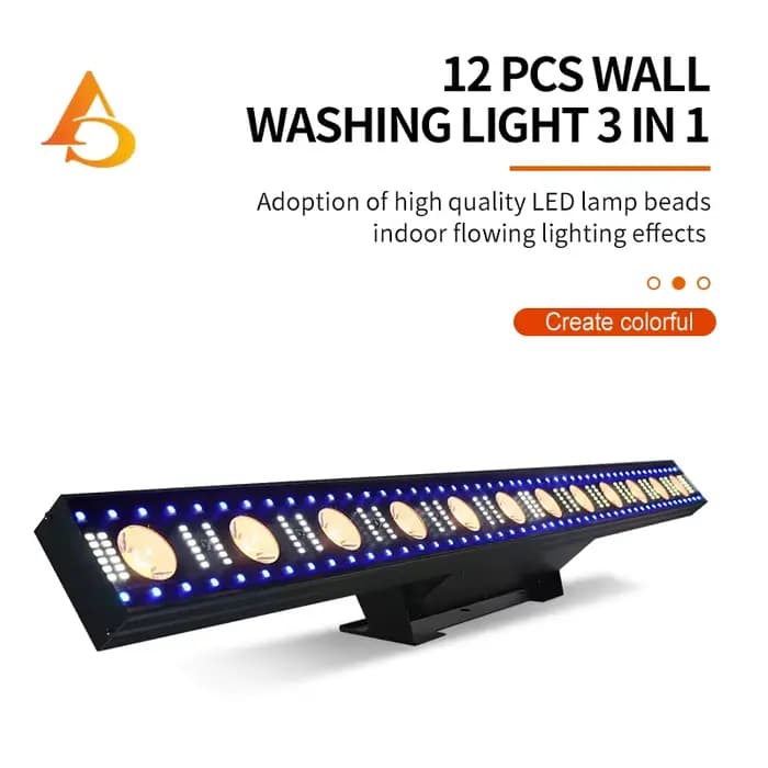 Barre lumineuse LED 12x3W, éclairage de scène, RVB 3 en 1, mur de lavage pour bar, fête