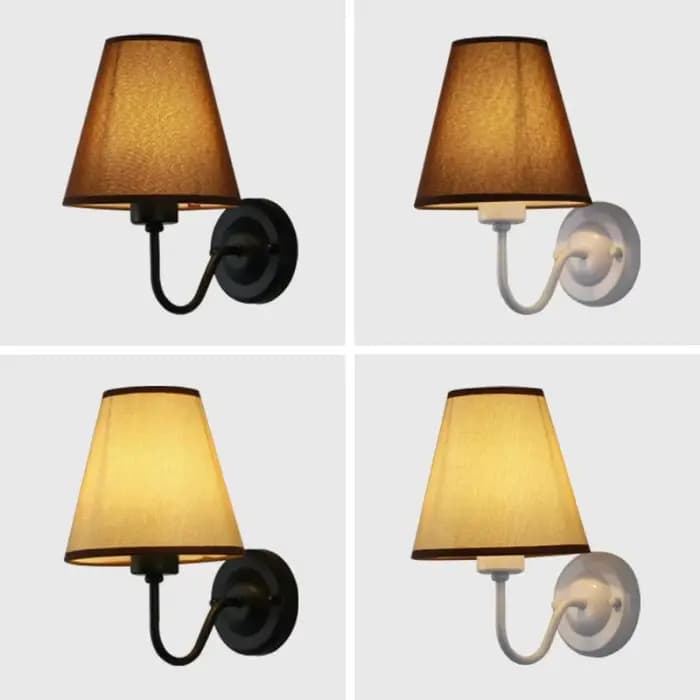 Lampe murale rétro en tissu LED, éclairage intérieur moderne, lampe murale en tissu E27, lampe de chevet pour chambre familiale, lampe d'hôtel