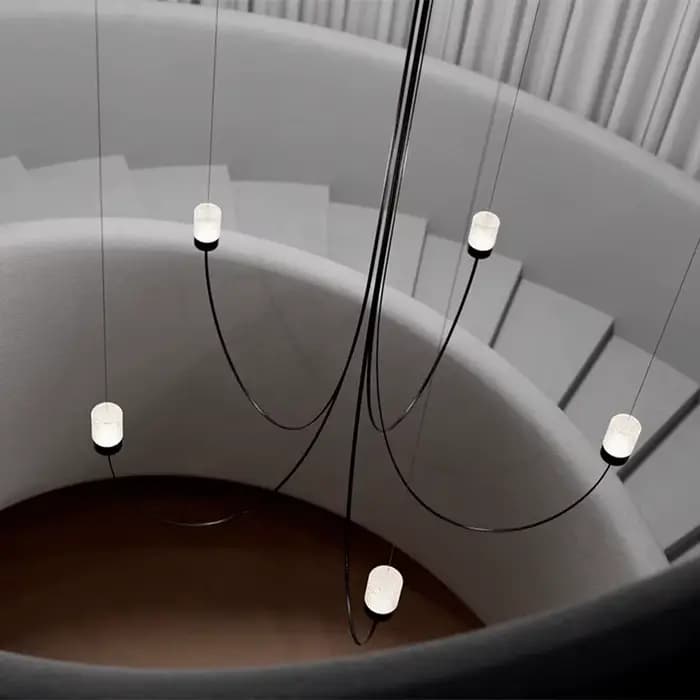Plafonnier LED au design nordique moderne, éclairage d'intérieur, luminaire décoratif de plafond, idéal pour un salon, une salle à manger, un loft ou des escaliers