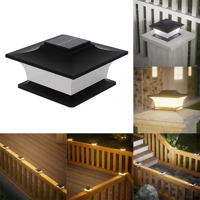 Pilier extérieur à énergie solaire avec marche/arrêt automatique, éclairage paysager LED pour les voies de jardin, les poteaux de Patio de clôture