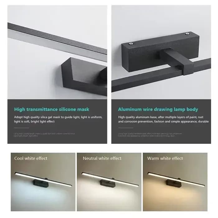 DINDALLED LED salle de bain miroir lumière, applique murale moderne pour vanité chambre, aluminium décoration de la maison ligne luminaire