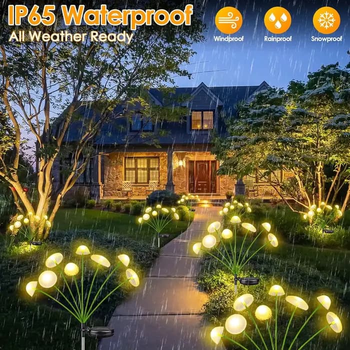 Lampes solaires de jardin LED double Mode lumières solaires en forme de champignon décor étanche cour Patio voie méduse pour ambiance de jardin