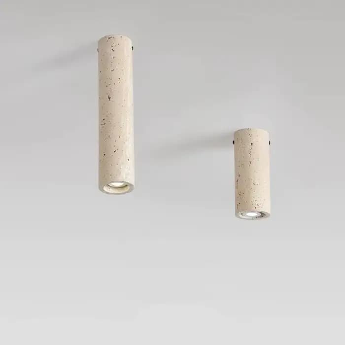 Plafonnier cylindrique en travertin, DownLight en pierre avec ampoule Spot E27, balcon, Dressing, comptoir, luminaires