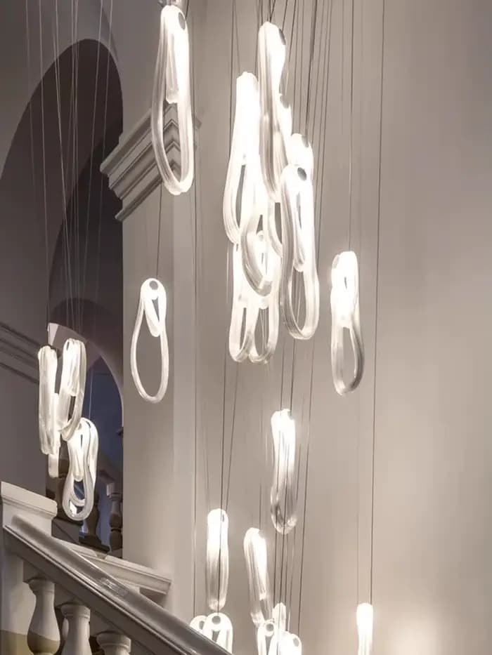 Lustre de salon moderne, suspension de salle à manger, luminaire Ludesviation, design de porte-clés d'art, escalier, loft, chevet