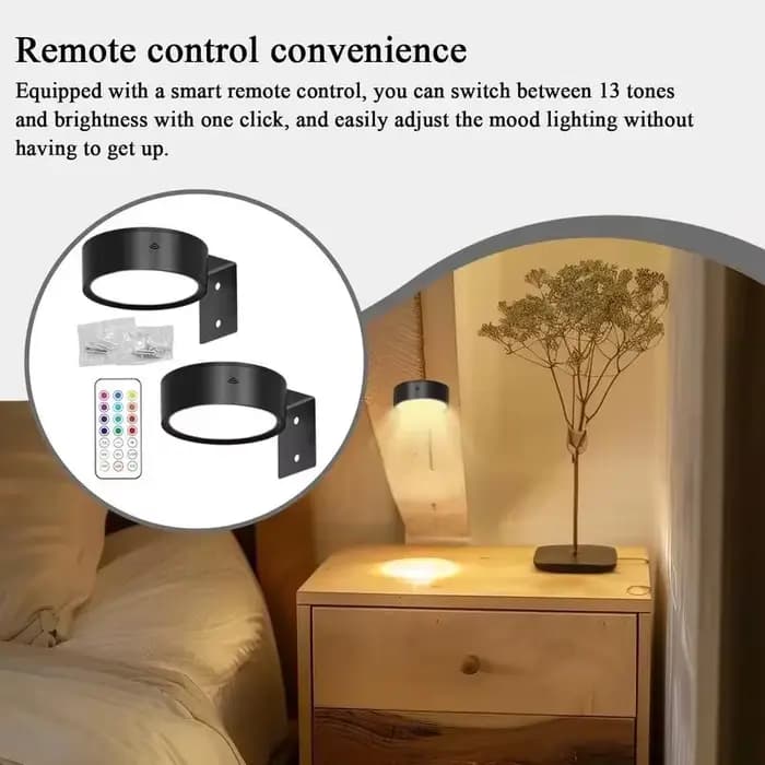 Lampe murale LED pour décoration d'affichage artistique, lumière de peinture télécommandée avec 13 couleurs réglables, alimentée par batterie AAA, 1/2 pièces
