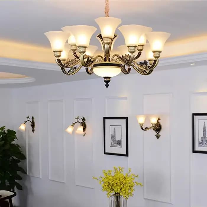 Lustres en métal de mode Vintage rétro lustre lumière lustres de luxe éclairage lampe en métal pour salon lit salle à manger
