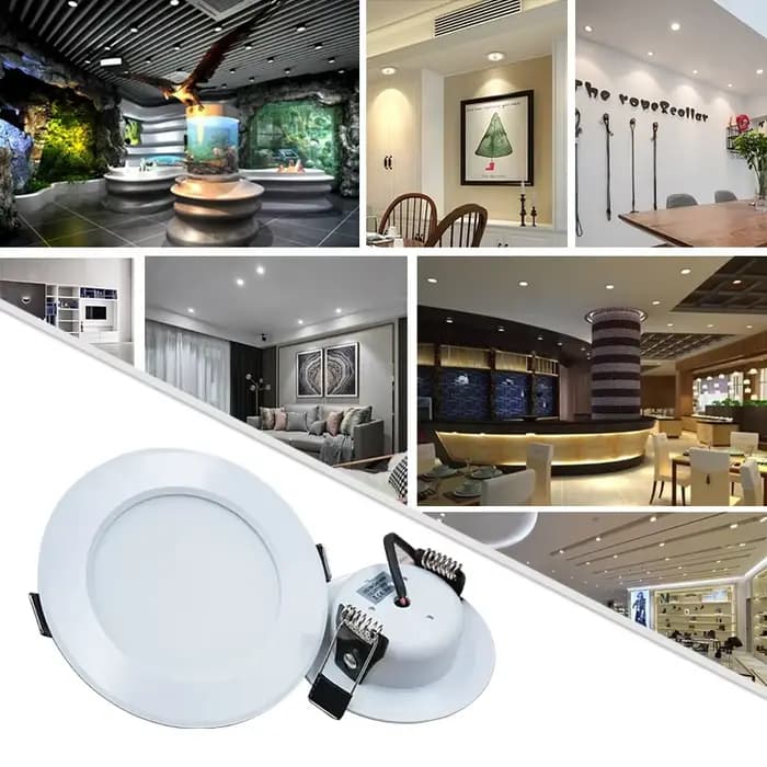 Spot Lumineux LED Encastrable pour le Plafond, Éclairage Circulaire, Idéal pour un Salon ou une Cuisine, AC 220V, 3/5/7/9/12/15W