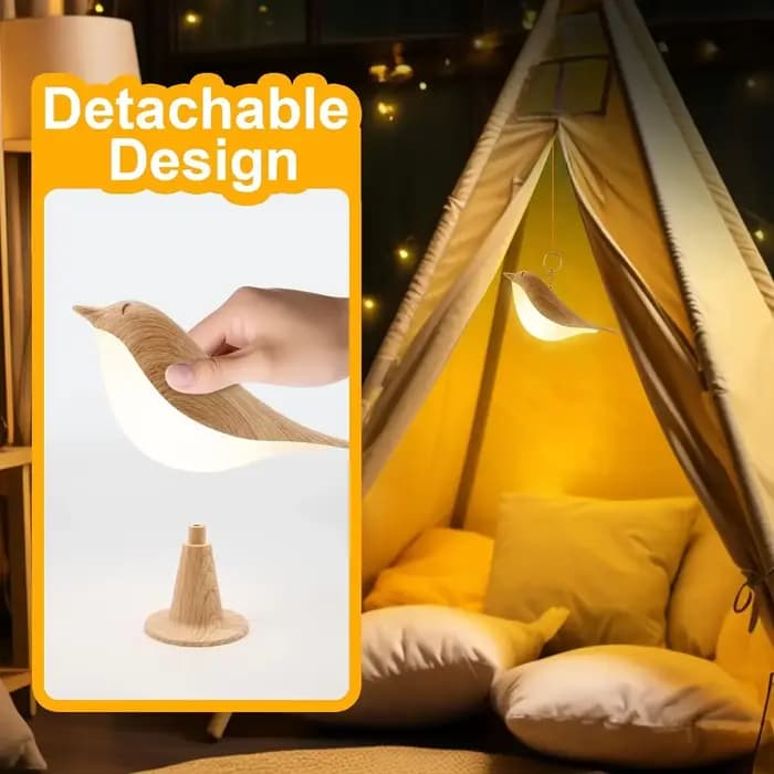 Petite lampe de bureau, lampe d'oiseau lampes de chevet avec 3 températures de couleur et capteur tactile, lampe sans fil veilleuse pour enfants
