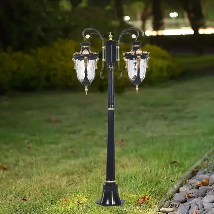Lampe de jardin extérieure étanche, style rétro européen, lampadaire de rue pour villa, lampadaire paysager sur poteau haut