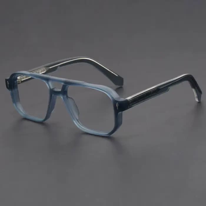 Double ponts Anti lumière bleue lunettes de lecture hommes rétro femmes lunettes carrées cadre mode hommes lunettes myopes faux cils-2