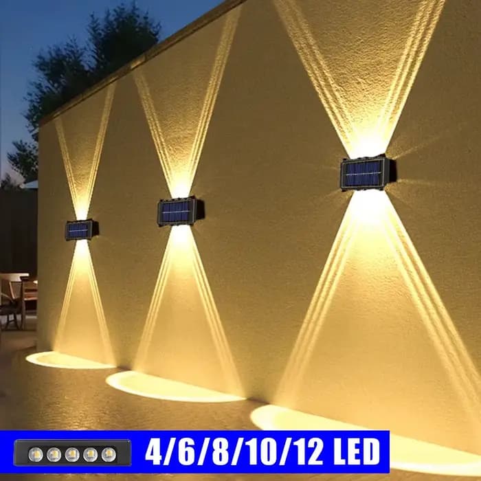 Applique solaire extérieure lumière chaude étanche haut et bas éclairage lumineux balcon cour jardin décoration lumières mur extérieur