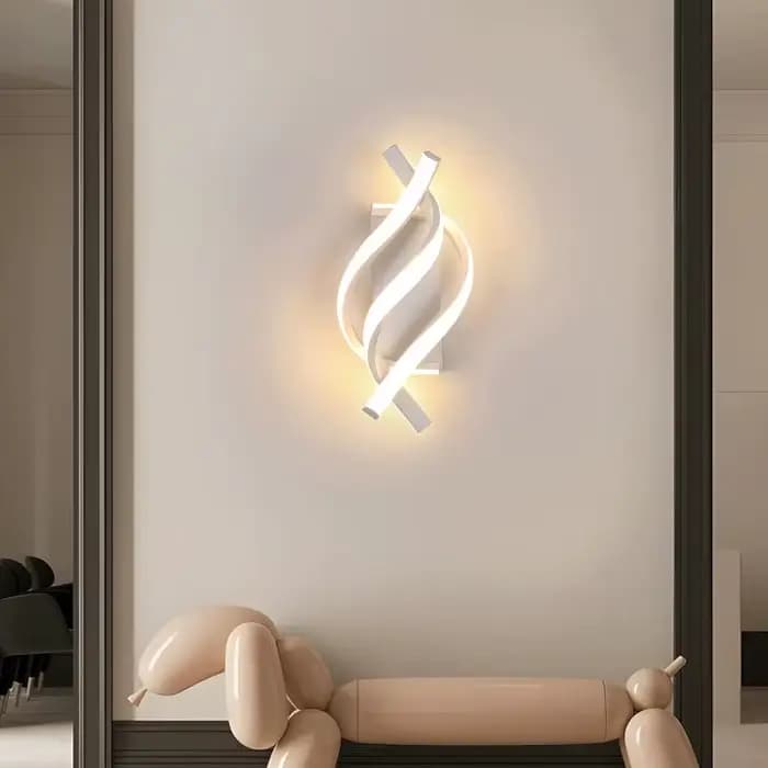 Lampe murale LED en forme de spirale incurvée, luminaire décoratif d'intérieur, idéal pour une chambre à coucher, un chevet, un couloir, des escaliers ou un couloir