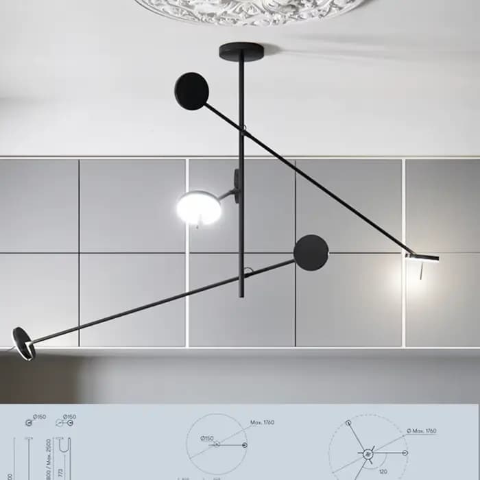 Lustre à bras long rotatif à LED réglable, lampe de face créative, chambre à coucher, salle à manger, salon, designer minimaliste