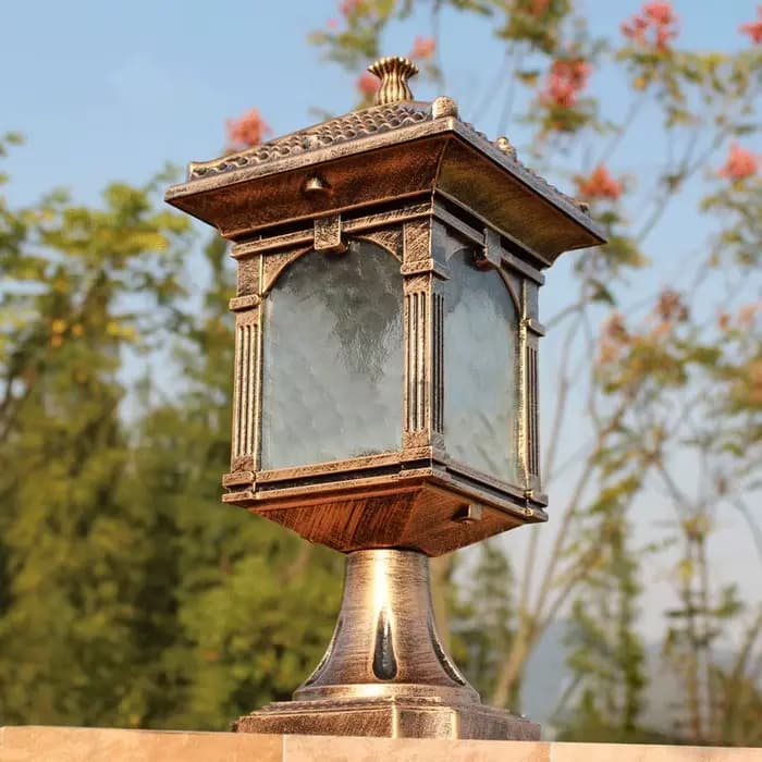 Lumières extérieures de pilier européen, pilier de clôture de cour de jardin, pilier de villa, décoration de couloir de balcon