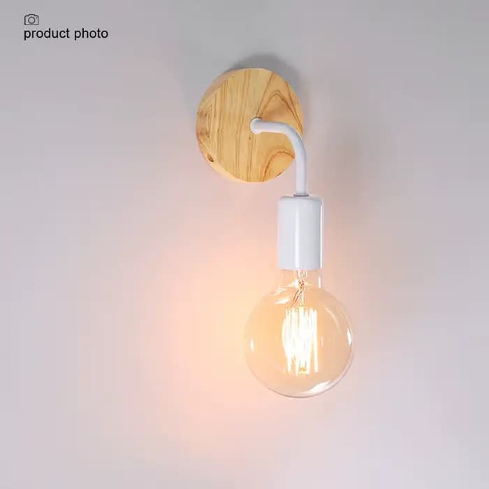Applique murale industrielle Vintage en bois, ampoule rétro E27 à intensité variable, luminaire décoratif d'intérieur pour la maison et le Loft
