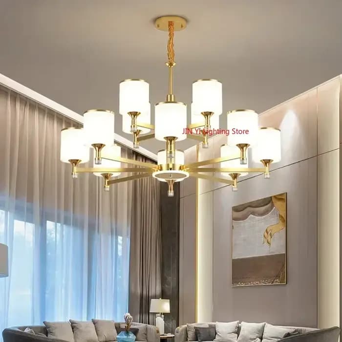Lustre de Style chinois atmosphérique pour salon lampe classique Simple Restaurant lustre lumière trichromatique lampes rétro