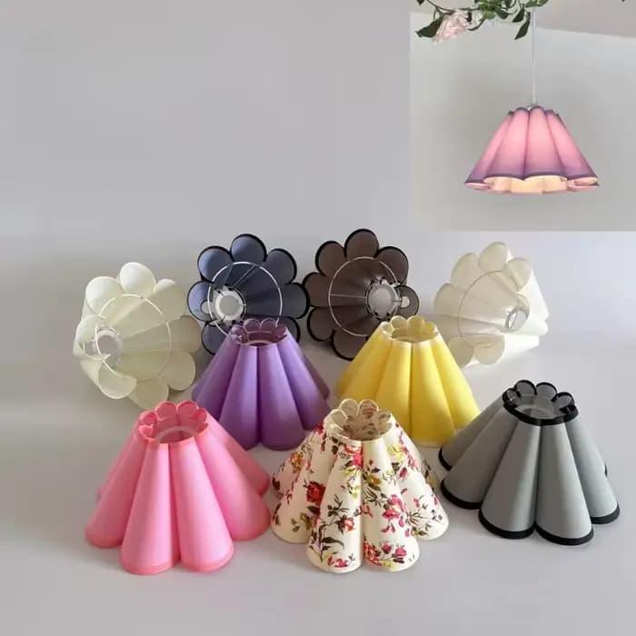 Abat-jour sur pied de Table Design pétale, couverture de lampe de chevet pour chambre de fille, salle à manger de maison E27, décoration DIY, abat-jour en tissu