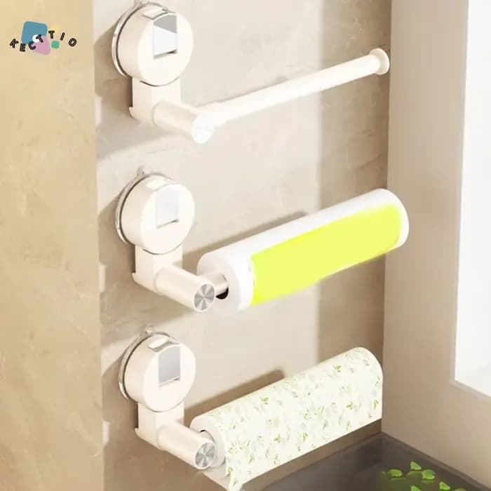 Support mural rétractable pour rouleau de papier, sans perçage, à ventouse, gain de place, distributeur de papier pour cuisine
