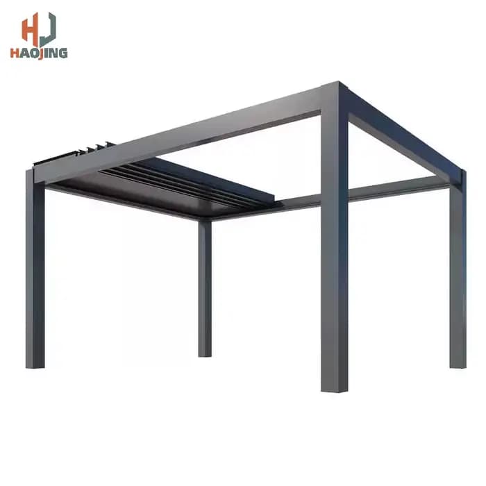 Pergola Bioclimatique Automatique en Aluminium Télescopique 4x3 pour Jardin Extérieur, Pavillon de Patio, Personnalisable