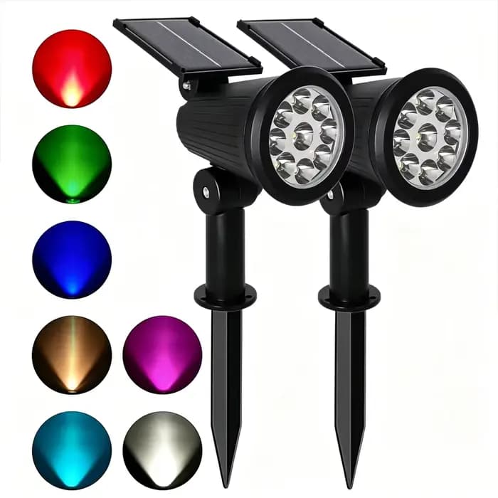 Lampes solaires de jardin 9 LED blanc/chaud/RGB, projecteur encastré/mural, IP65 étanche, éclairage extérieur pour jardin, cour, allée