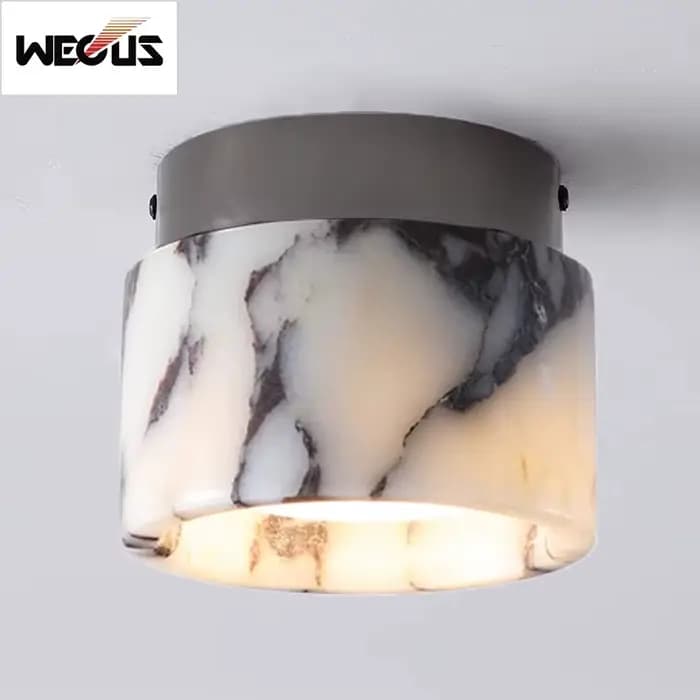 Nouveau plafonnier d'inspiration bulari lampes Premium en marbre naturel pour entrée couloir placard balcon décor haut de gamme éclairage LED