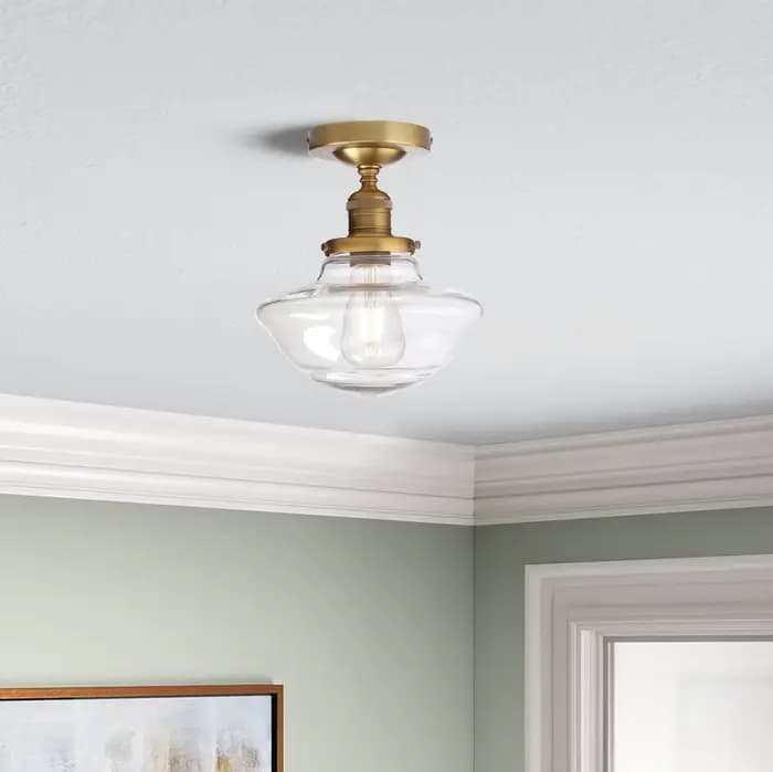 Plafonnier encastré en verre permanent, éclairage de plafond rustique moderne pour couloir cuisine bar foyer loft salon chambre