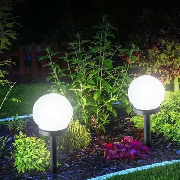 Style moderne jardin solaire pelouse lumières Camping en plein air paysage urbain décoratif LED étanche ampoule circulaire lampe économie d'énergie