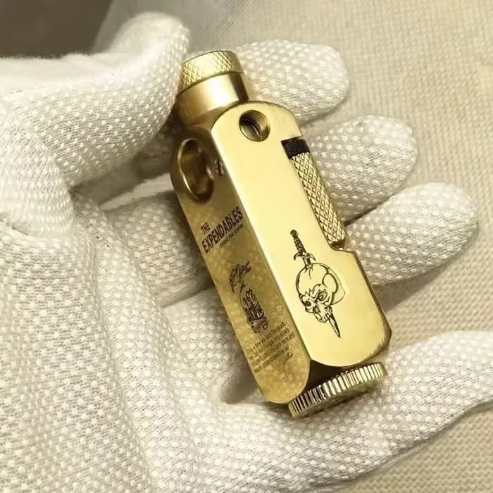 Briquet de luxe en laiton en forme de tranchée robuste avec motifs hexagonaux sculptés au Laser, briquet créatif rétro personnalisé