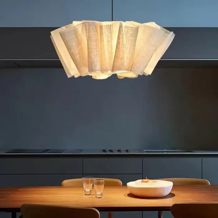 Vintage Art déco vent lustre fait à la main tissu pendentif LED lumières pour salon hôtel Restaurant concepteur suspension lampe