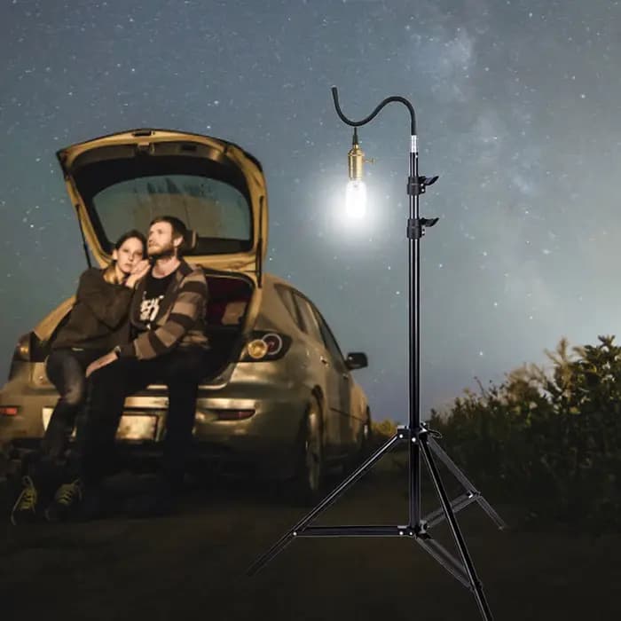 Trépied pliable télescopique de 2 m, support de lampe de sol en aluminium léger réglable, accessoires de camping en plein air