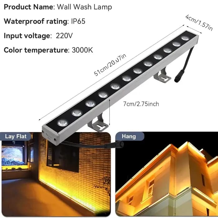 Lumière de rondelle murale AC220V IP65, LED en aluminium étanche, décoration extérieure, jardin, hôtel, facteur, magasin, éclairage de musée d'art et de Science