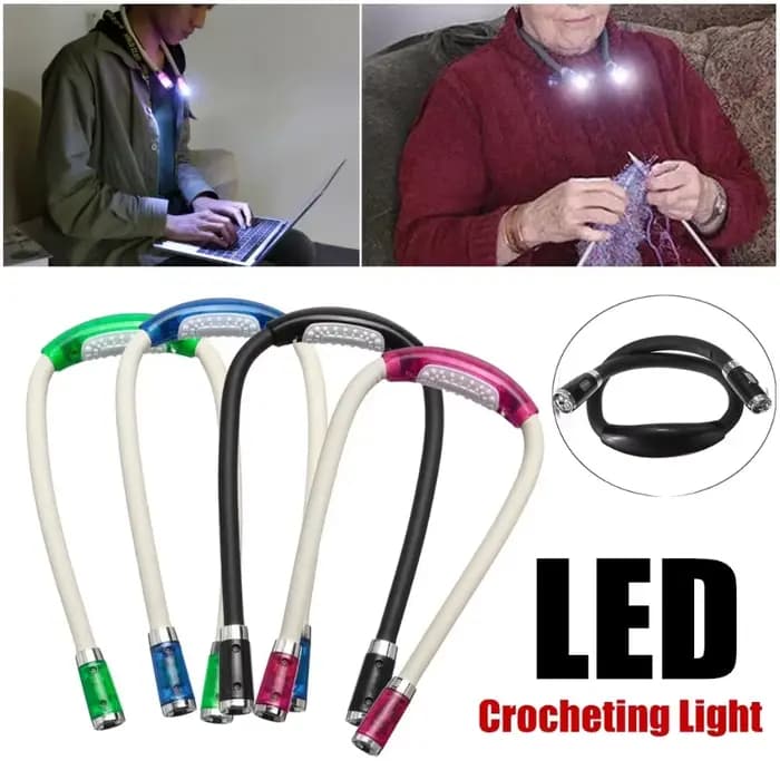 Lampe de lecture au crochet réglable, angle de 360 °, flexible, mains libres, LED, cou, nuit, HDPReading, lampe de poche