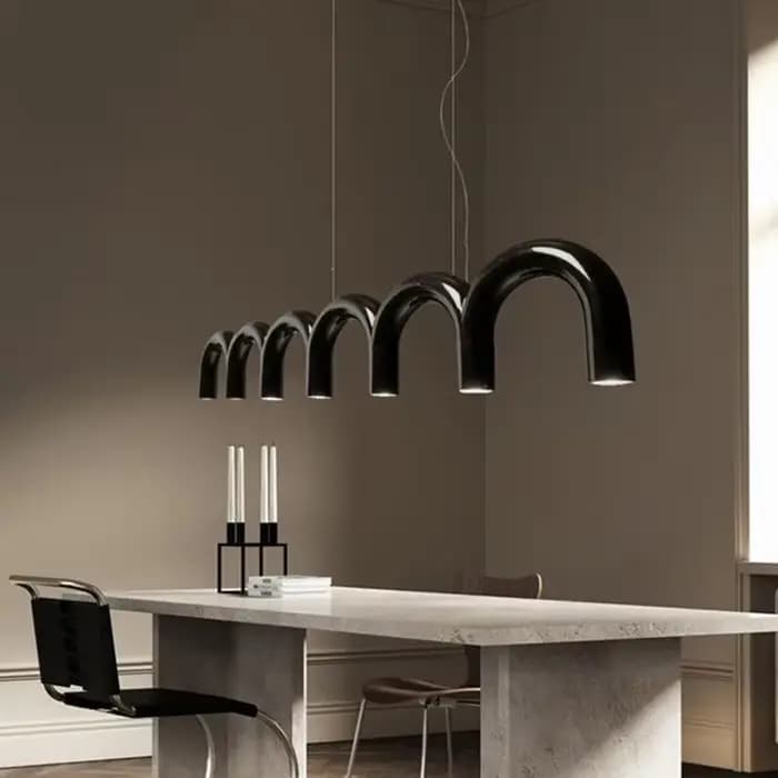 Oblure Arc lustre Post Design moderne suspension pour café salon cuisine lampe en forme de U lampe macaron en métal bleu
