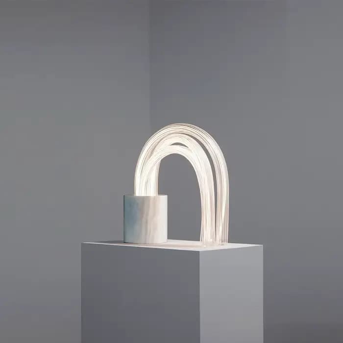 Lampe de Table en marbre moderne Tube acrylique nordique lampe de Table LED pour salon chambre conception Simple éclairage intérieur lampe de chevet