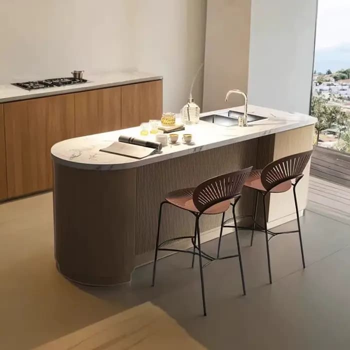 Îles De cuisine au Design minimaliste, esthétique classique, îles De cuisine tendance, meubles italiens Vintage