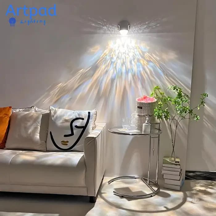 Applique murale à ondulation de l'eau, petite veilleuse, lumière d'ombre, humeur rotative, chevet, lumière ambiante, Netflix Live, décoration de chambre à coucher