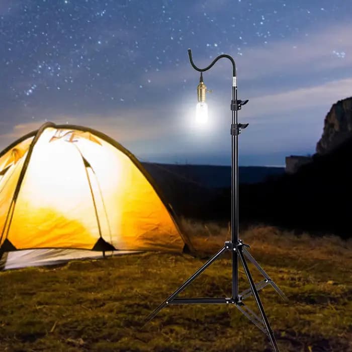Trépied pliable télescopique de 2 m, support de lampe de sol en aluminium léger réglable, accessoires de camping en plein air