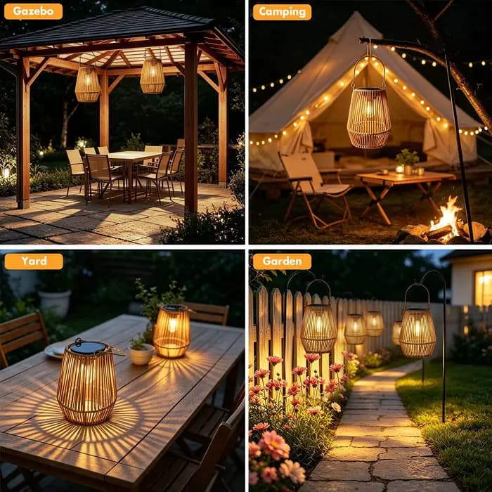 Lanternes solaires, lanternes solaires d'extérieur, lampes solaires suspendues, lumières solaires d'extérieur imperméables, décoration bohème pour gazebo, lampes de table pour extérieur, patio