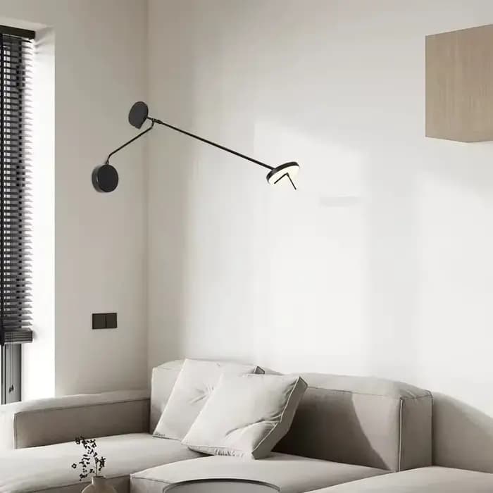 Applique Murale Flexible à Long Poteau, de Couleur Noire, Réglable, pour Chambre à Coucher, Salle d'Étude, Bras Pivotant