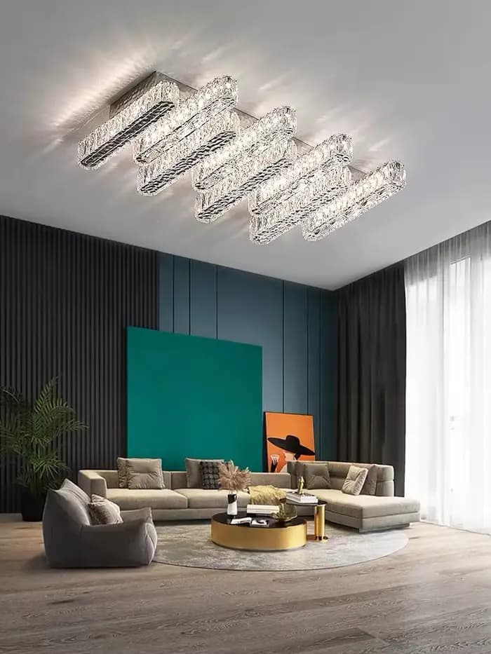Foyer moderne luxe 3 Dimmable plafond Lustre lumière Lustre K9 doublure en cristal plafonnier éclairage intérieur décor Led Luminaire