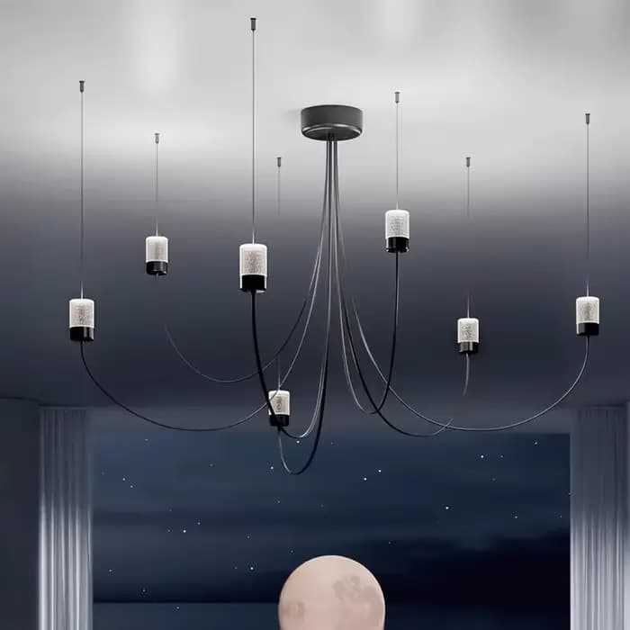 Plafonnier LED au design nordique moderne, éclairage d'intérieur, luminaire décoratif de plafond, idéal pour un salon, une salle à manger, un loft ou des escaliers